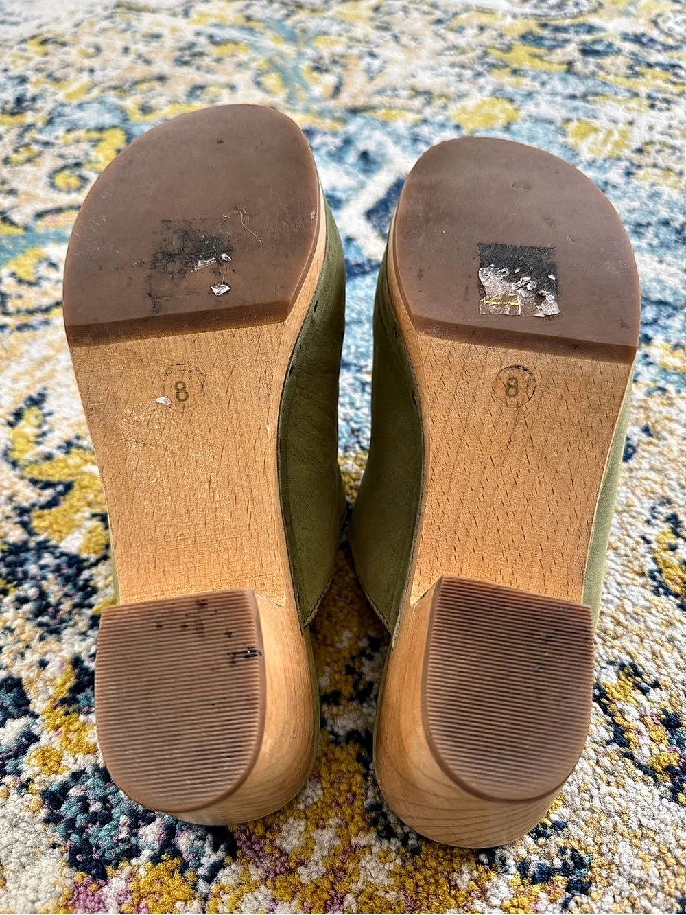 Madewell Green Suede Clogs Sz 8 - Picture 3 of 5